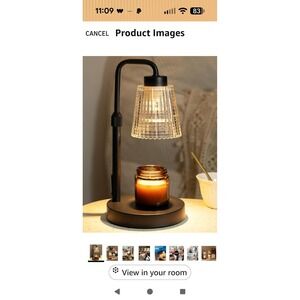 Black Candle Warmer Lamp With Timer and Dimmer Fragrance Black Trumpet-shaped